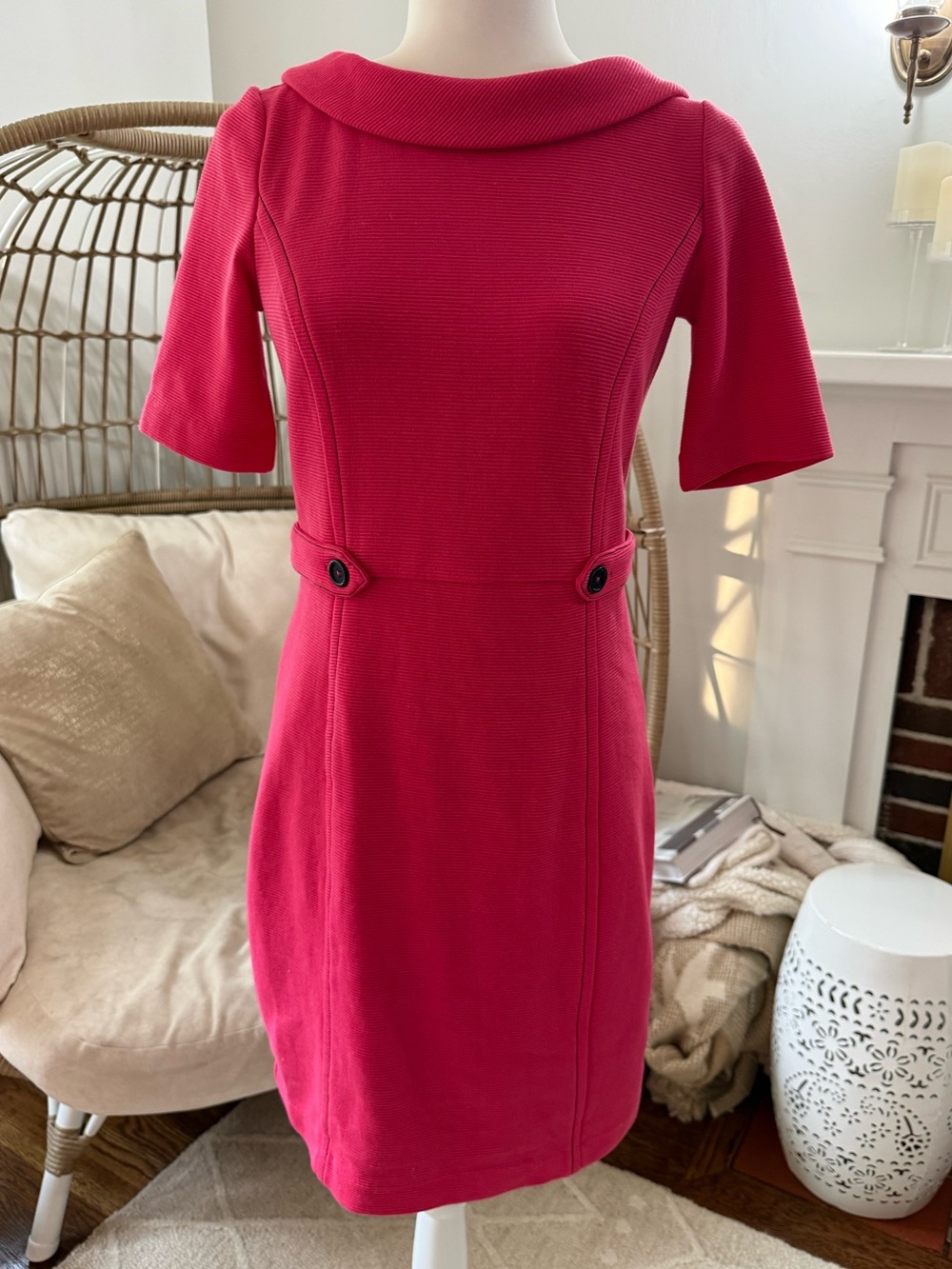 Boden Pink Collared Sheath Dress Ponte Knit Career Workwear US 4P